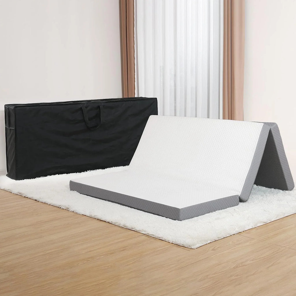 Twin Size 4 inch Foldable Memory Foam Mattress with Washable Cover U8240