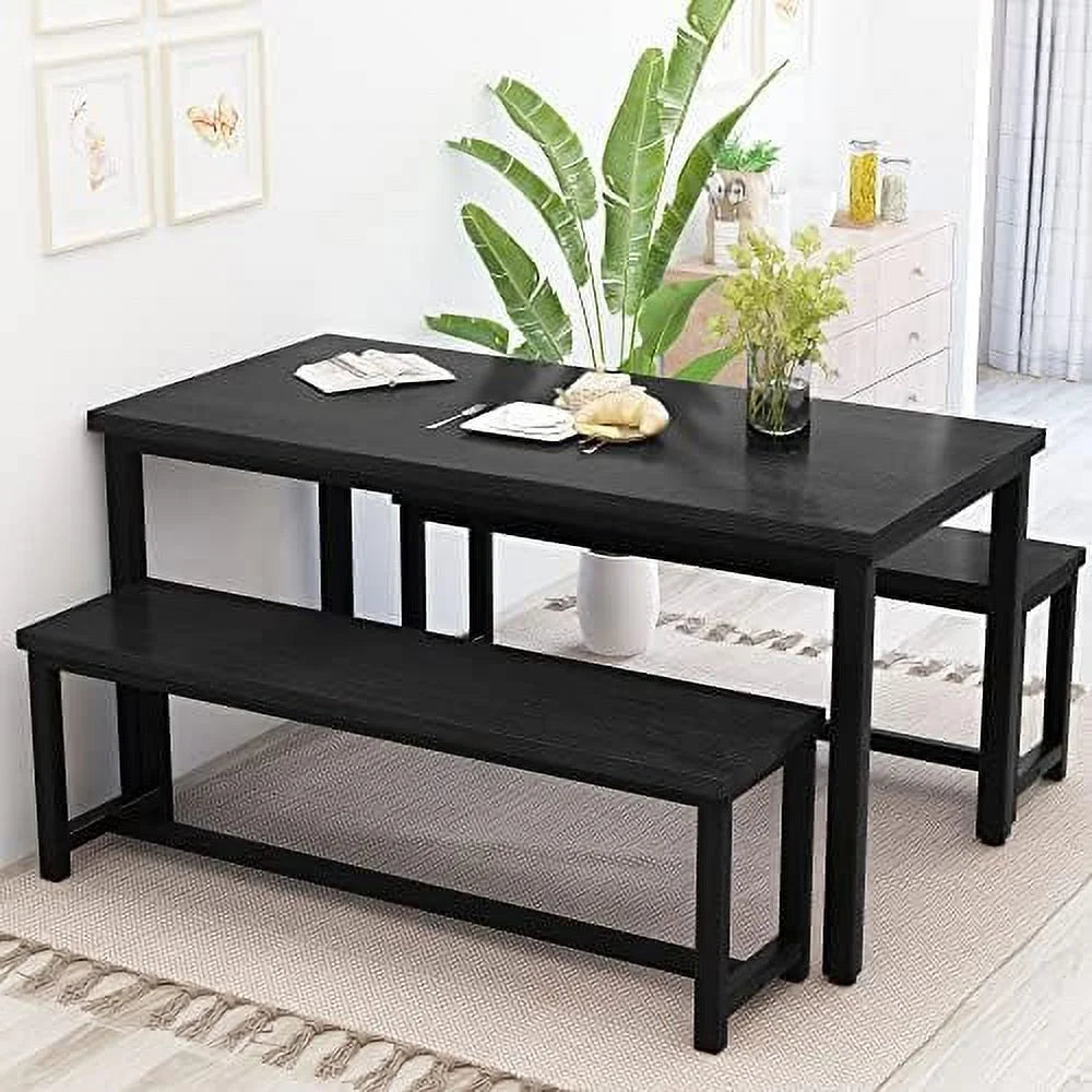 3 Piece Dining Table Set with 2 Benches G996