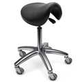 Black Ergonomic Saddle Stool with Wheels V6929
