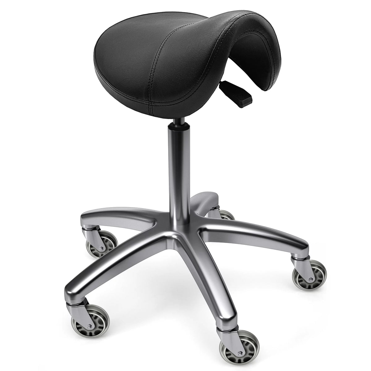 Black Ergonomic Saddle Stool with Wheels V6929