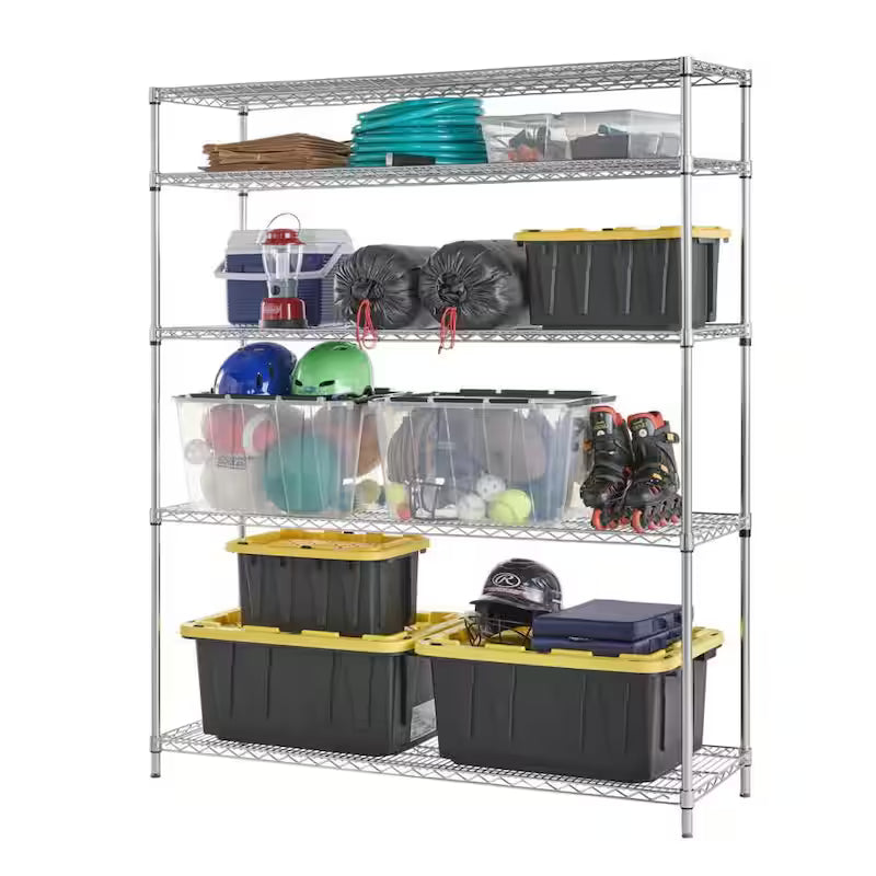 5-Tier Heavy Duty Steel Wire Shelving Unit Y853983