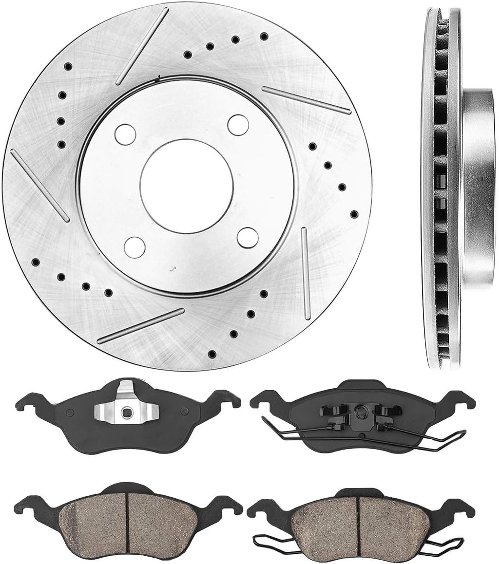 Drilled & Slotted Rotors + Ceramic Pads + Clips M898695