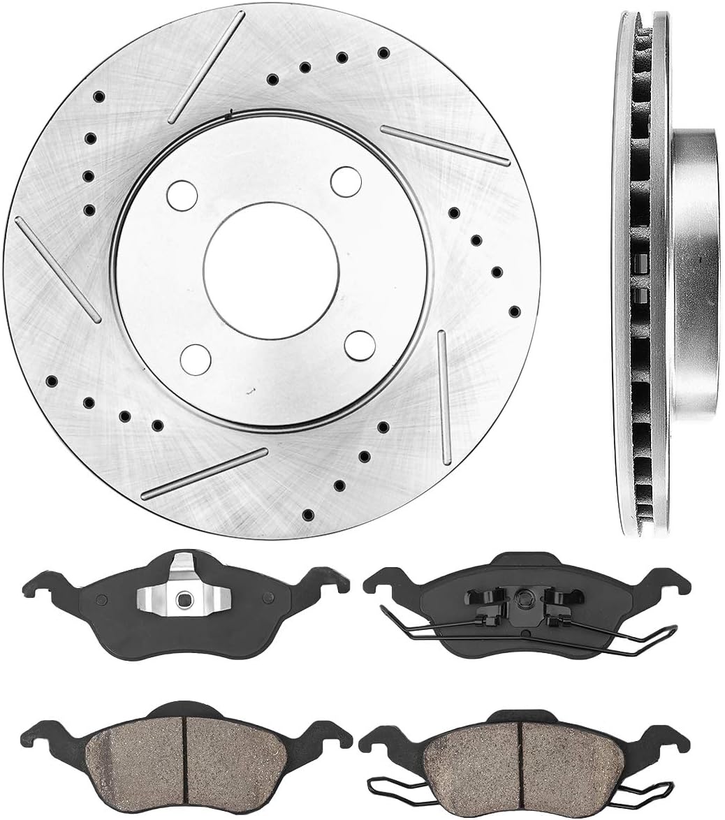 Drilled & Slotted Rotors + Ceramic Pads + Clips M898695