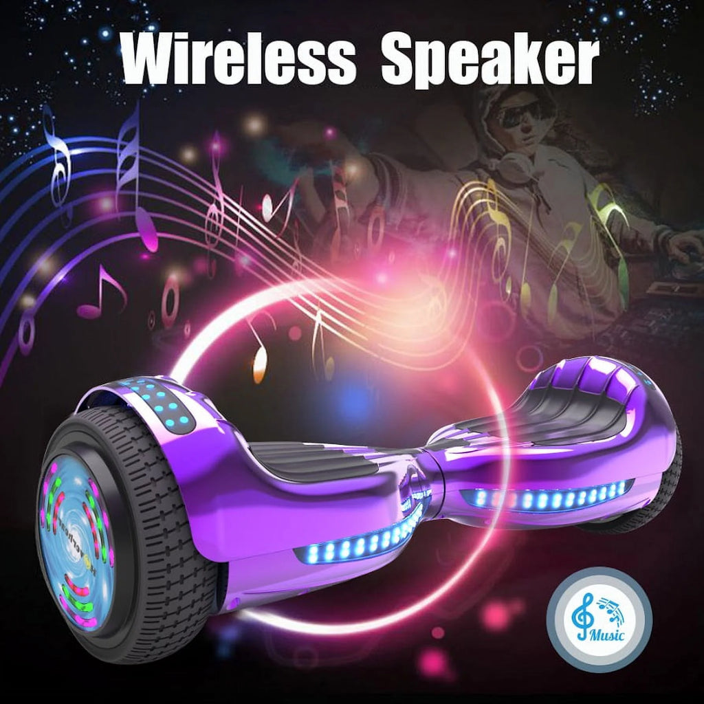 Chrome Purple Self Balancing Hoverboard with LED Light X86855