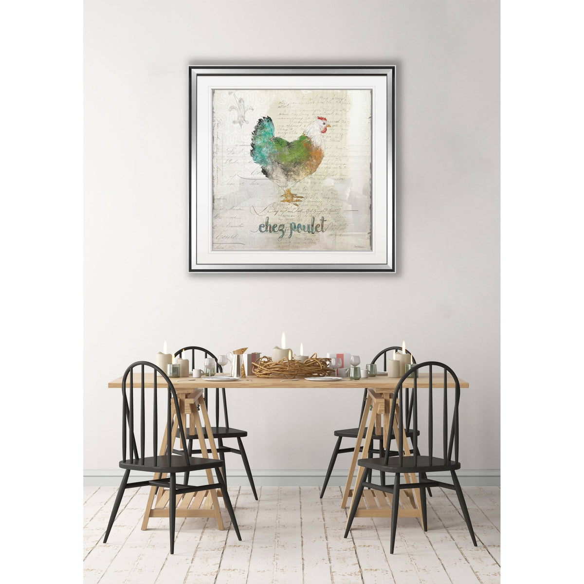 Teal Tree Framed Giclee Print 32 x 32 G627980