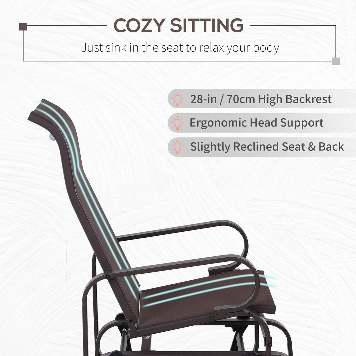 Brown Wooden Legs Glider Rocking Chair S927535