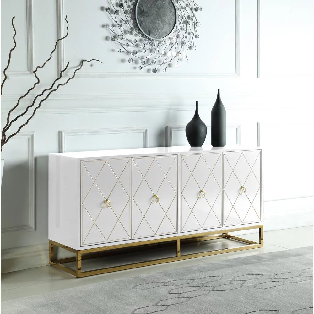 White Gold Wood Sideboard E180819