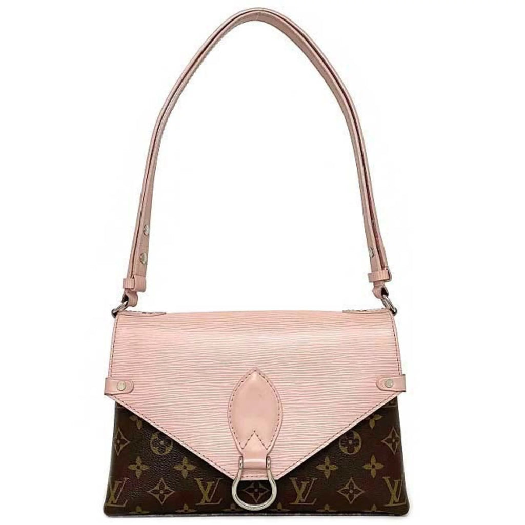 Pink Brown Monogram Leather Handbag W2171