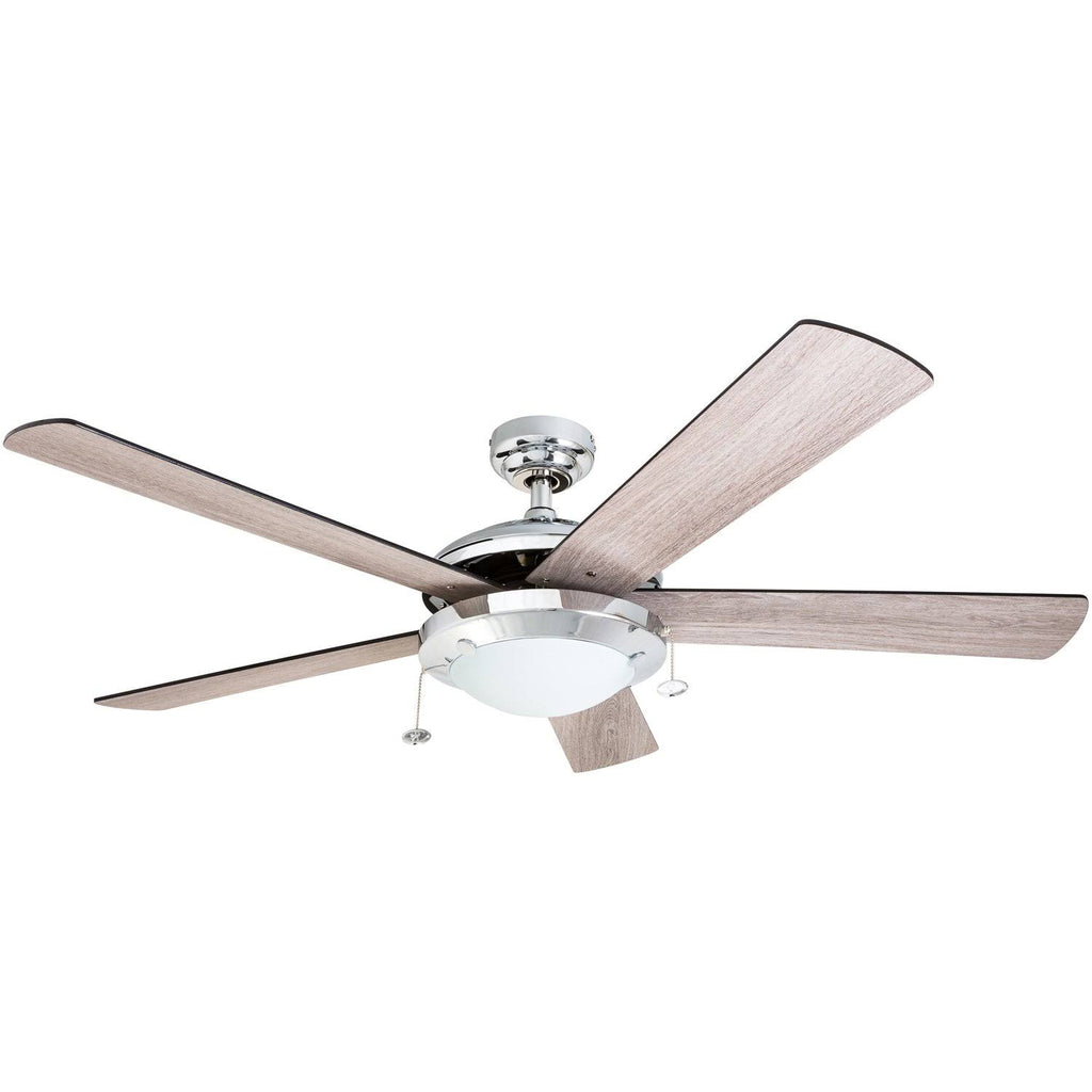 Chrome Contemporary Rustic Ceiling Fan, 52 LED J61086