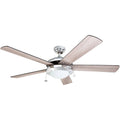 Chrome Contemporary Rustic Ceiling Fan, 52 LED J61086