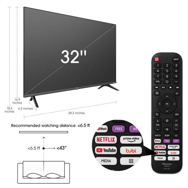 32" HD Smart TV U388