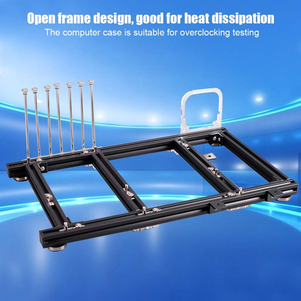 Black Aluminum Alloy ATX Open Air PC Test Bench Case K8914