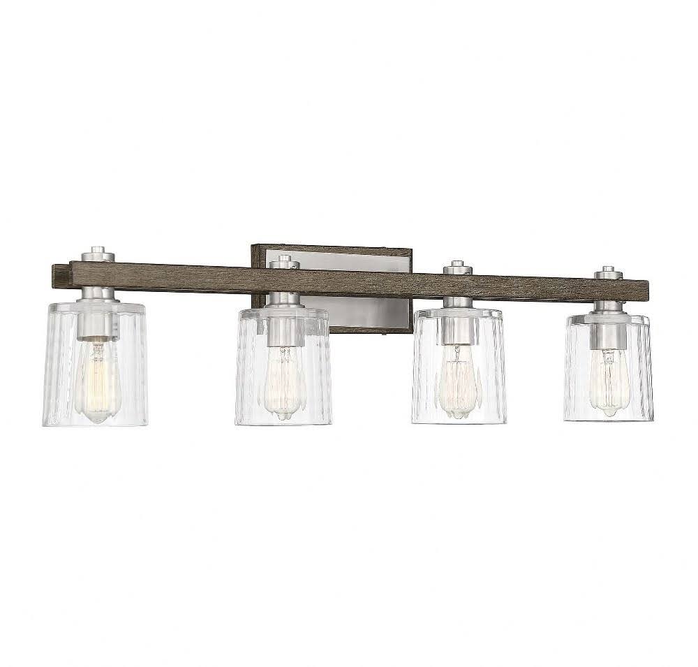 4 Light Bath Bar Satin Nickel/Gray N651599