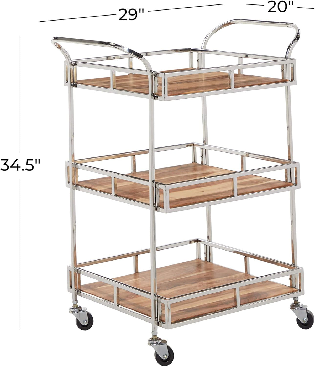 Multi Colored Stainless Steel Bar Cart C194