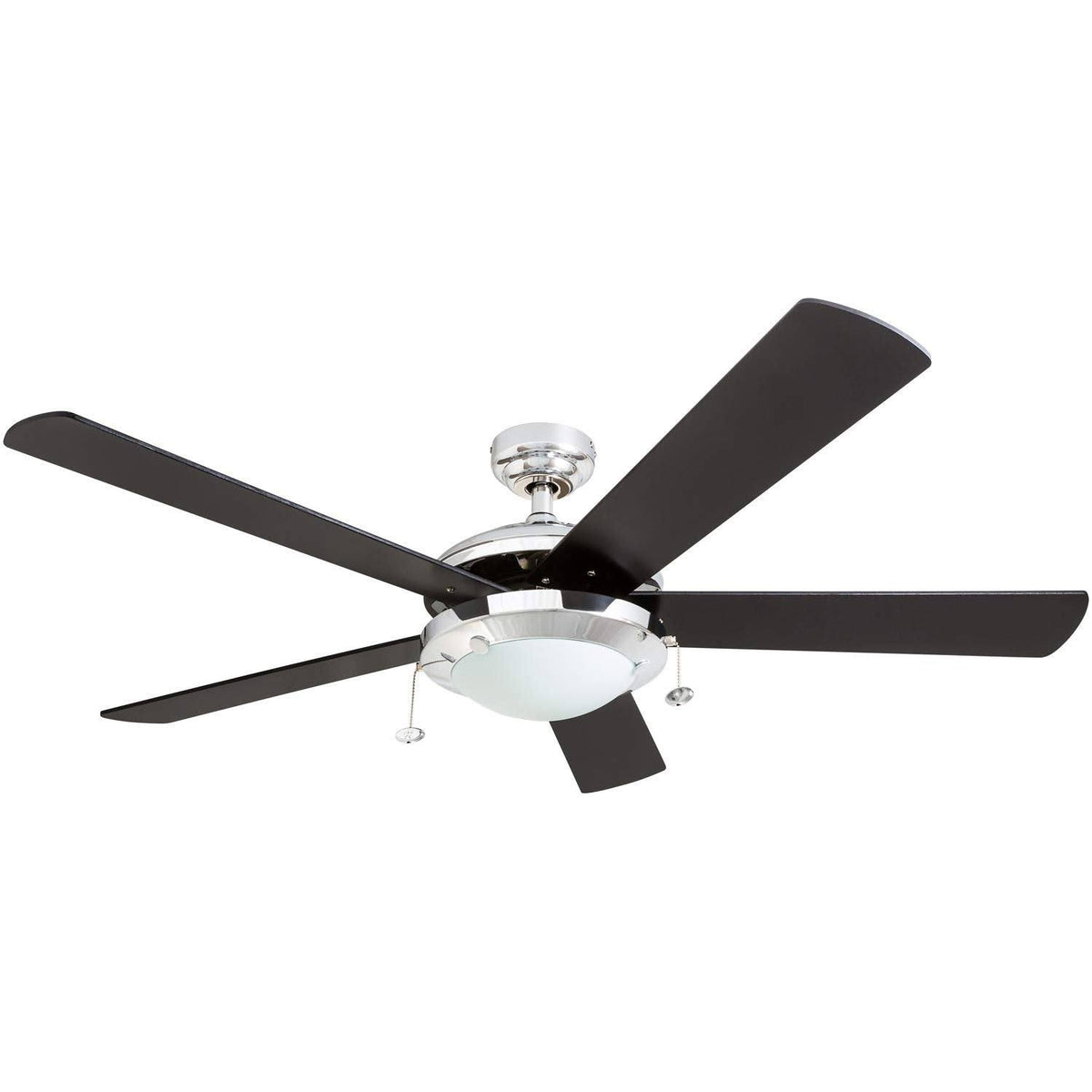 Chrome Contemporary Rustic Ceiling Fan, 52 LED J61086
