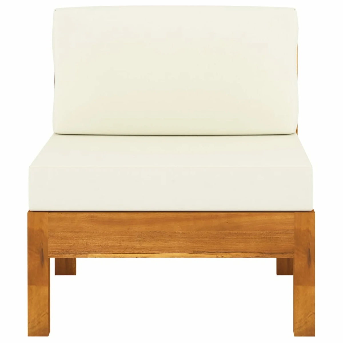 Solid Acacia Wood Sofa with White Cushions X8364