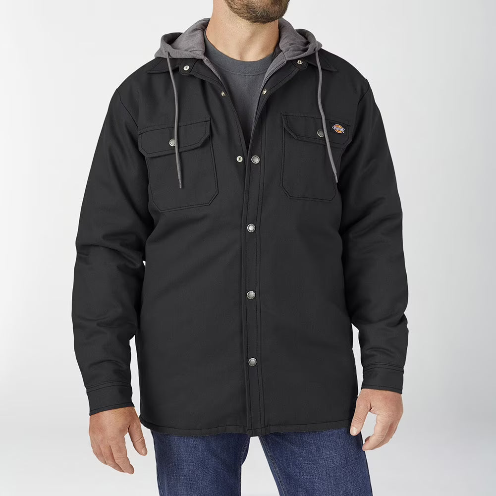 Black Fleece Hooded Duck Shirt Coat W821