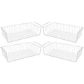 White Set of 4 Wire Hanging Basket Shelves C989