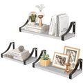 Set of 3 Wall Mounted Wood Rustic Floating Shelves Q164