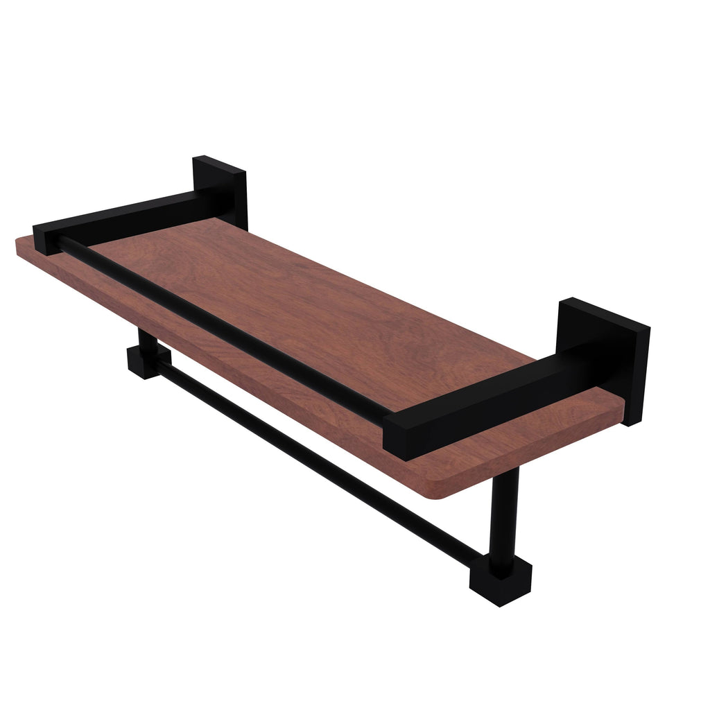 Brushed Bronze Ironwood Shelf with Gallery Rail and Towel Bar X2635