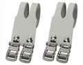 White Leather Double Toe Straps Bike Pedal Strap Z6597