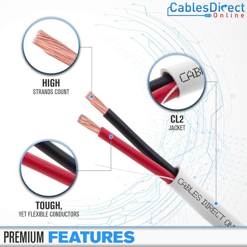 250ft 12AWG 2 Conductors CL2 Rated Loud Speaker Cable Wire N749847