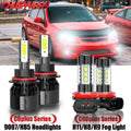 4PC LED Headlight Hi Lo Fog Light 6000K Bulbs A13034