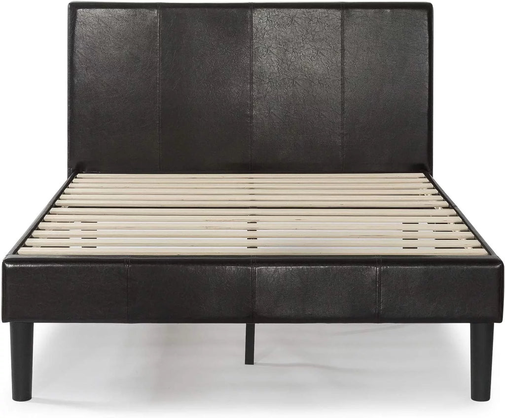 Faux Leather Upholstered Platform Bed Frame California King B39501