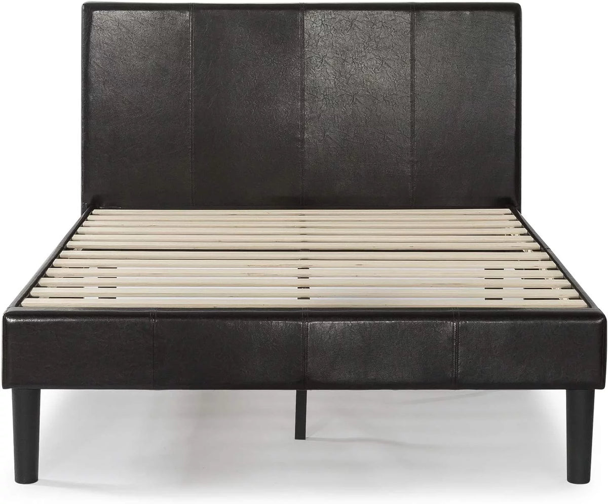 Faux Leather Upholstered Platform Bed Frame California King B39501