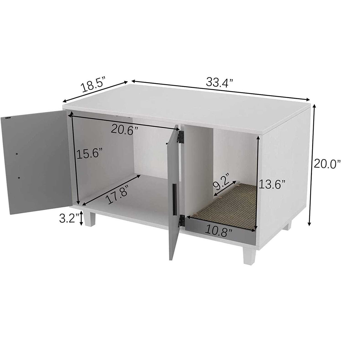 Cat Litter Box Enclosure with Scratch Pad V811