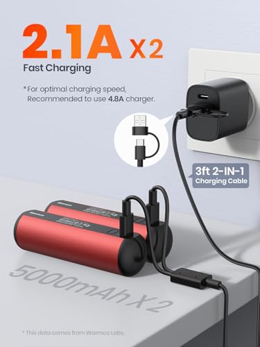 Rechargeable 2 Pack 10000mAh Magnetic Electric Hand Warmers T328