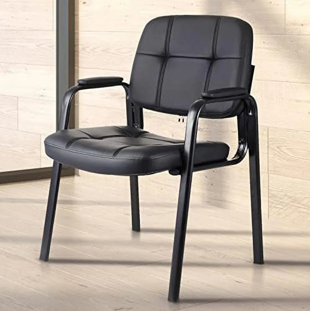 Black Bonded Leather Guest Chair 4 Pack N28879