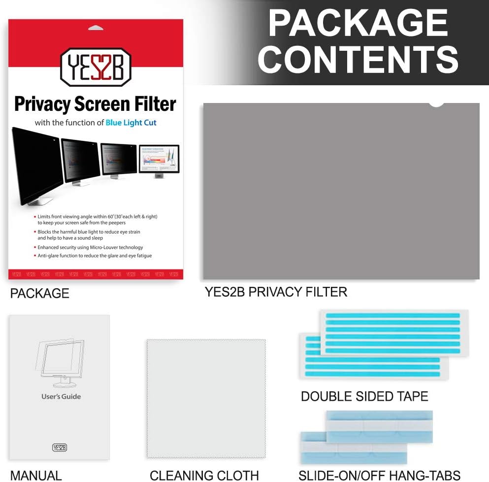 20 Inch Monitor Privacy Screen Filter for 4:3 Widescreen Display, Pack of 2 U4853