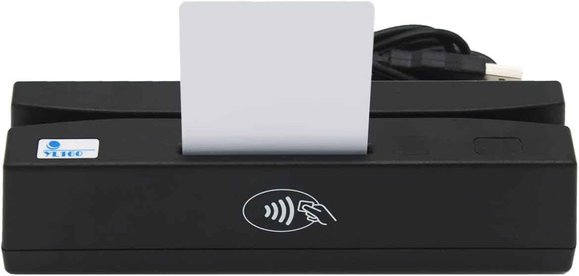 USB 4 in 1 Magnetic Swipe Card Reader with EMV Chip, RFID, PSAM T629