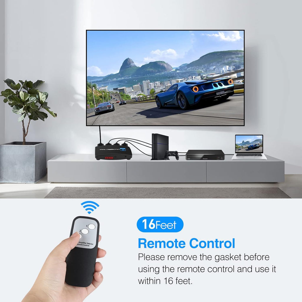 HDMI 2.1 Switch 3 in 1 Out with Remote Control Pack of 2 M141