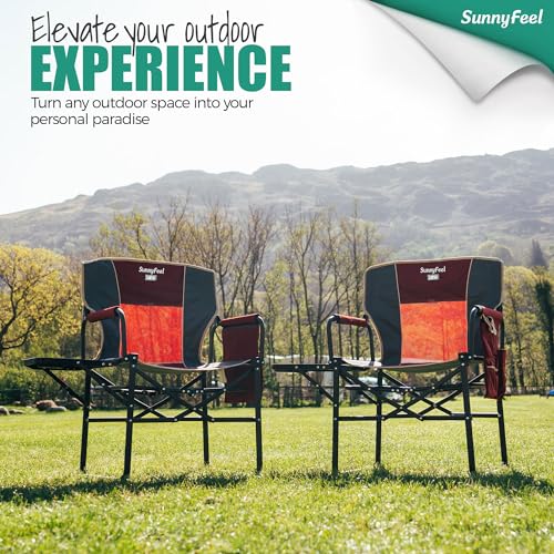 Oversized Portable Folding Camping Chair with Side Table A301