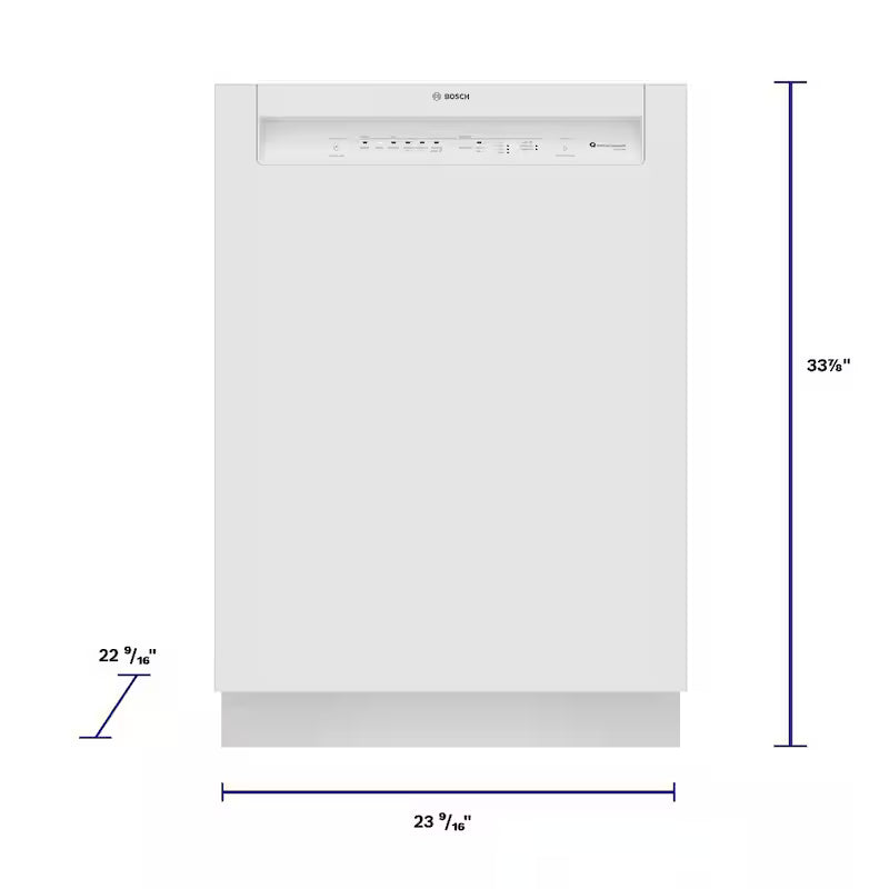 White Front Control Tall Tub Dishwasher with Stainless Steel Tub L65156