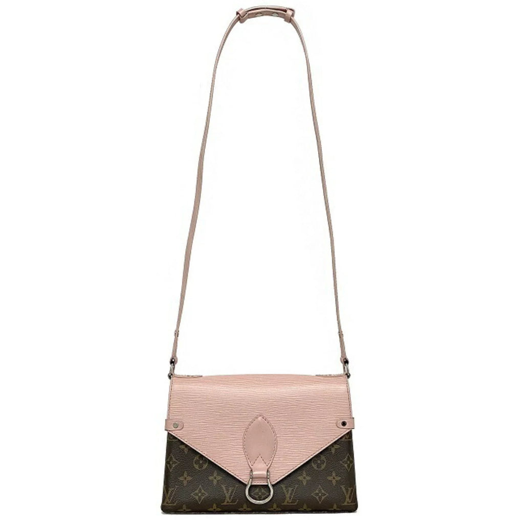 Pink Brown Monogram Leather Handbag W2171