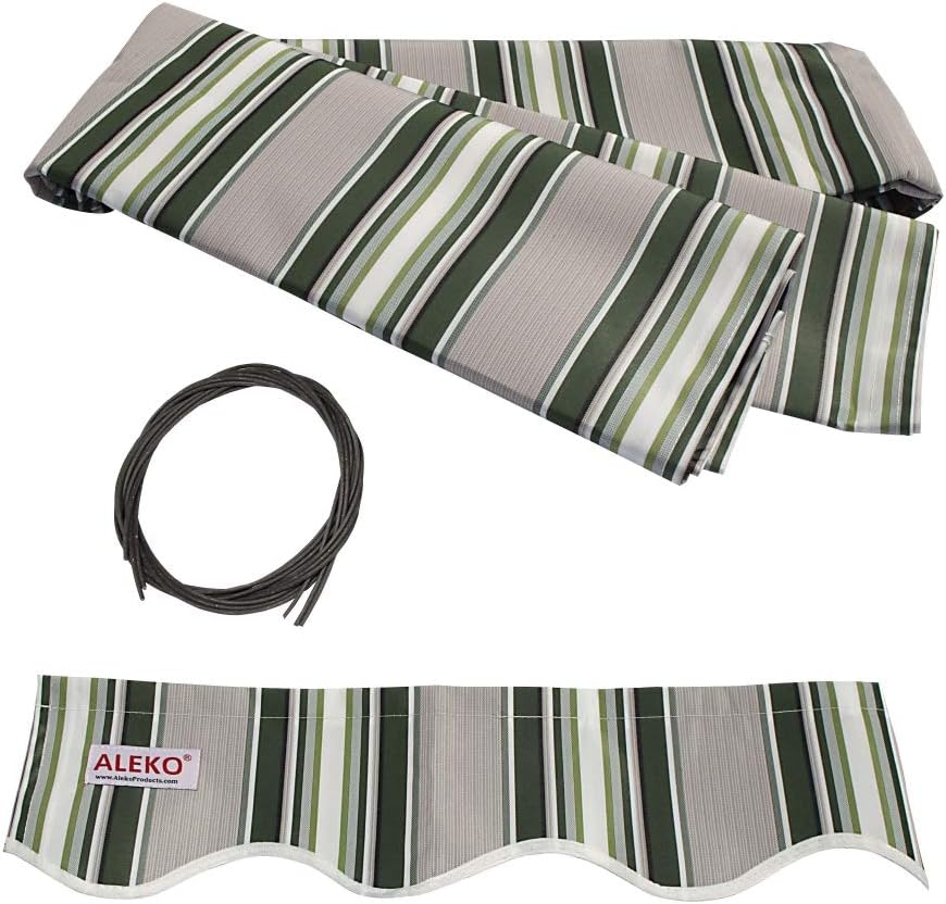 Red/White Stripe Retractable Motorized Patio Awning, 20' x 10' B4426
