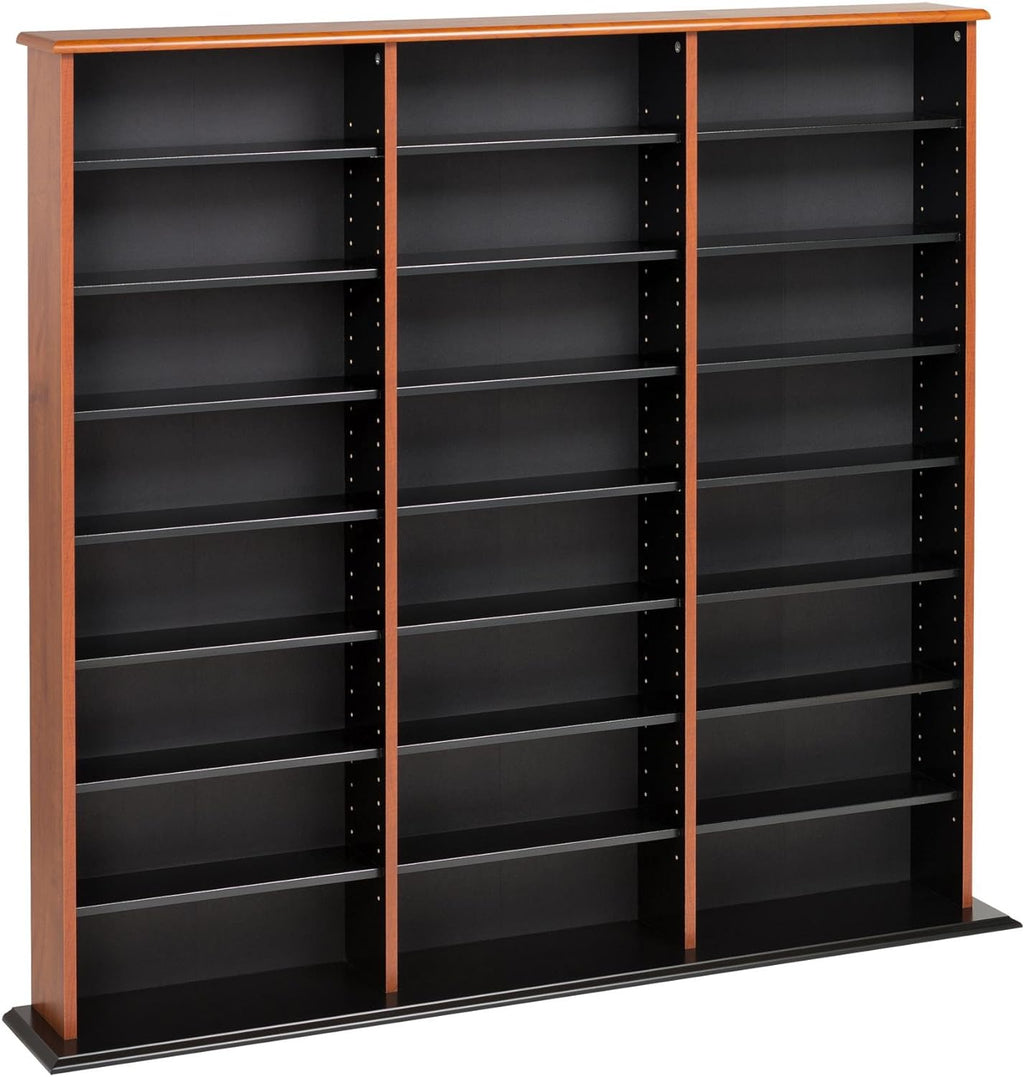 Triple Wide Wall CD Rack - Cherry & Black V57669