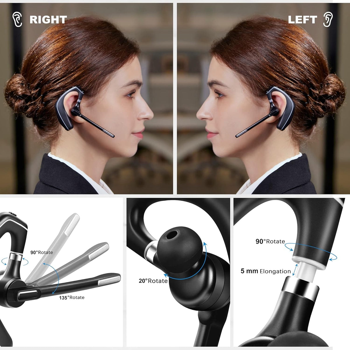 Wireless Bluetooth Headset with Charging Case, Noise Canceling Mic, Pack of 2 L979