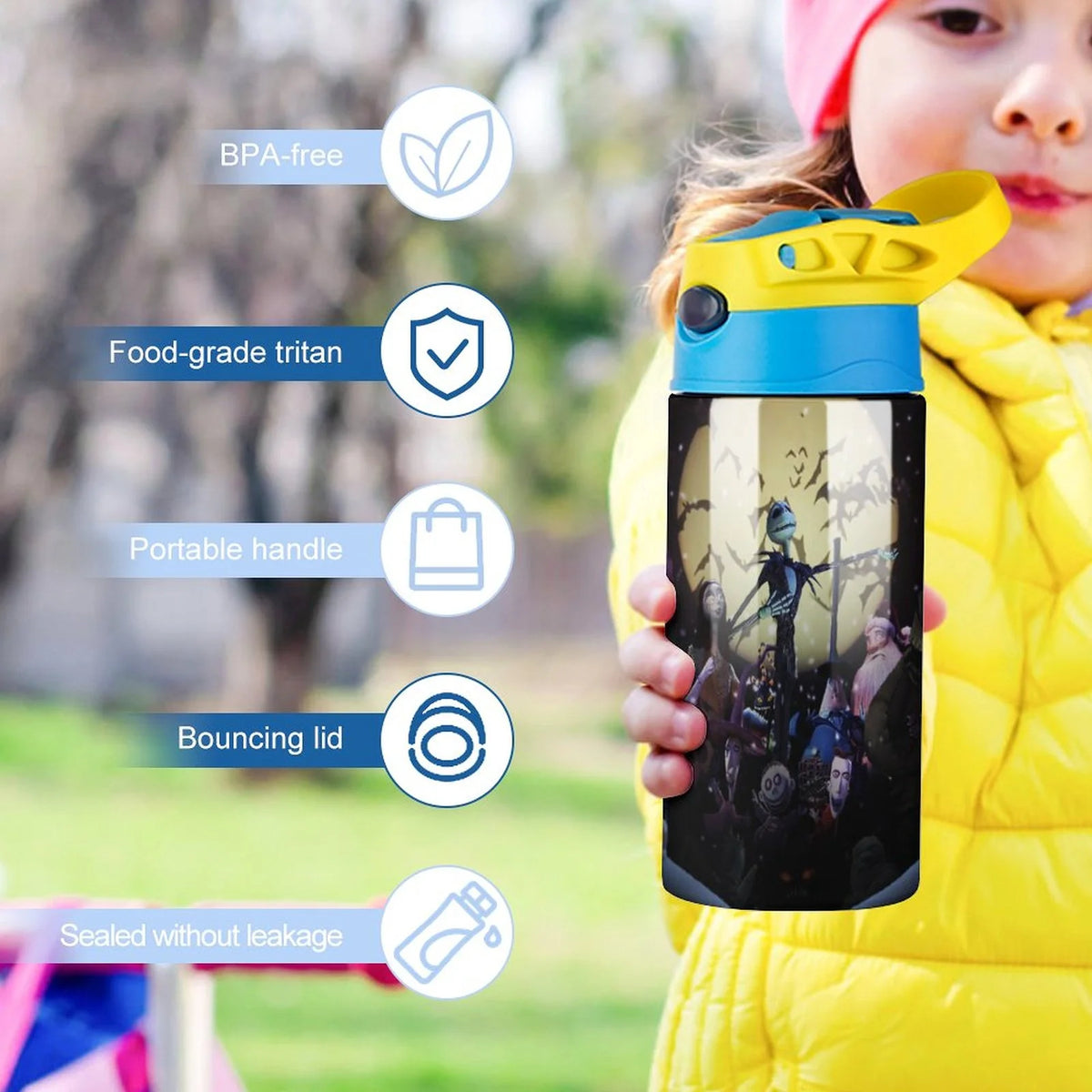 Insulated Stainless Steel Water Bottle with Straw O384