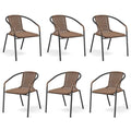 Black Wicker Stackable Dining Chairs Set of 6 S3639