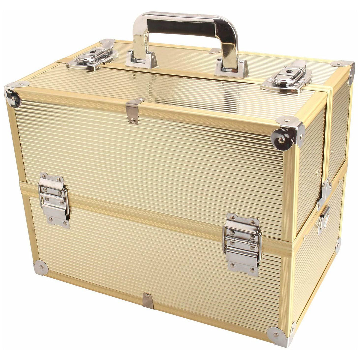 Gold Portable Makeup Train Case V376383
