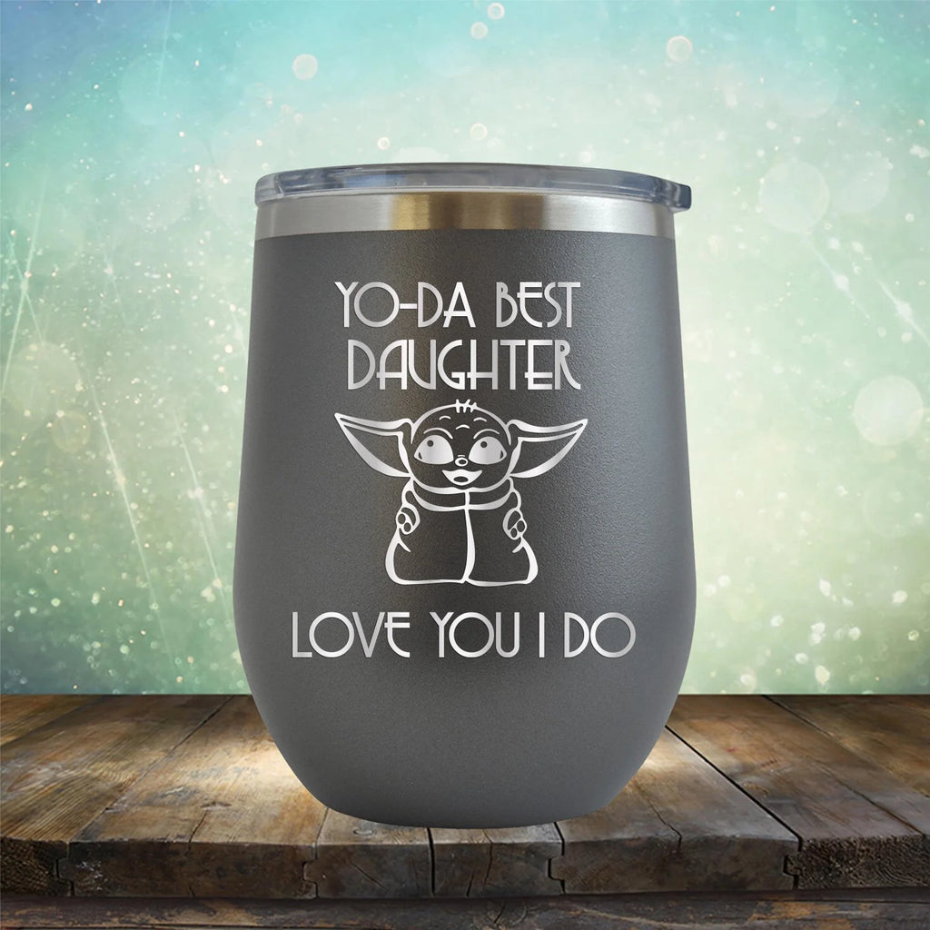 Engraved 12 oz Grey Wine Cup V476