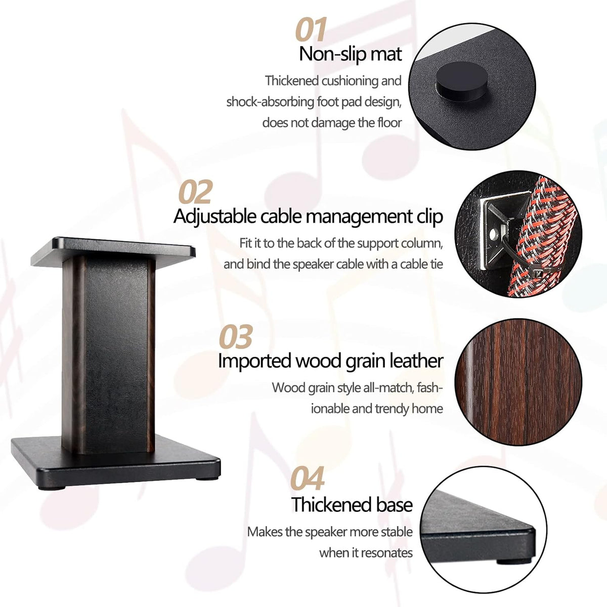 Wood Speaker Stands (Pair) Pack of 2 N8155