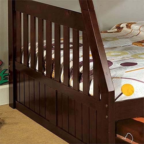 Twin Over Full Bunk Bed in Dark Walnut F9134