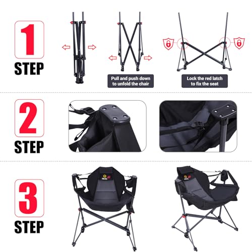 Heated Camping Chair with Cup Holder and Side Pocket B53738