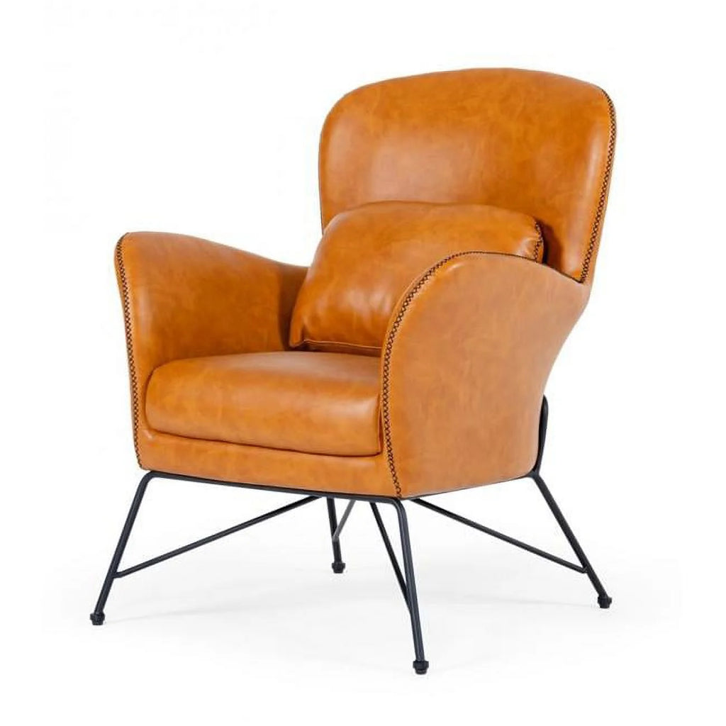 Brown Faux Leather Accent Chair L85923