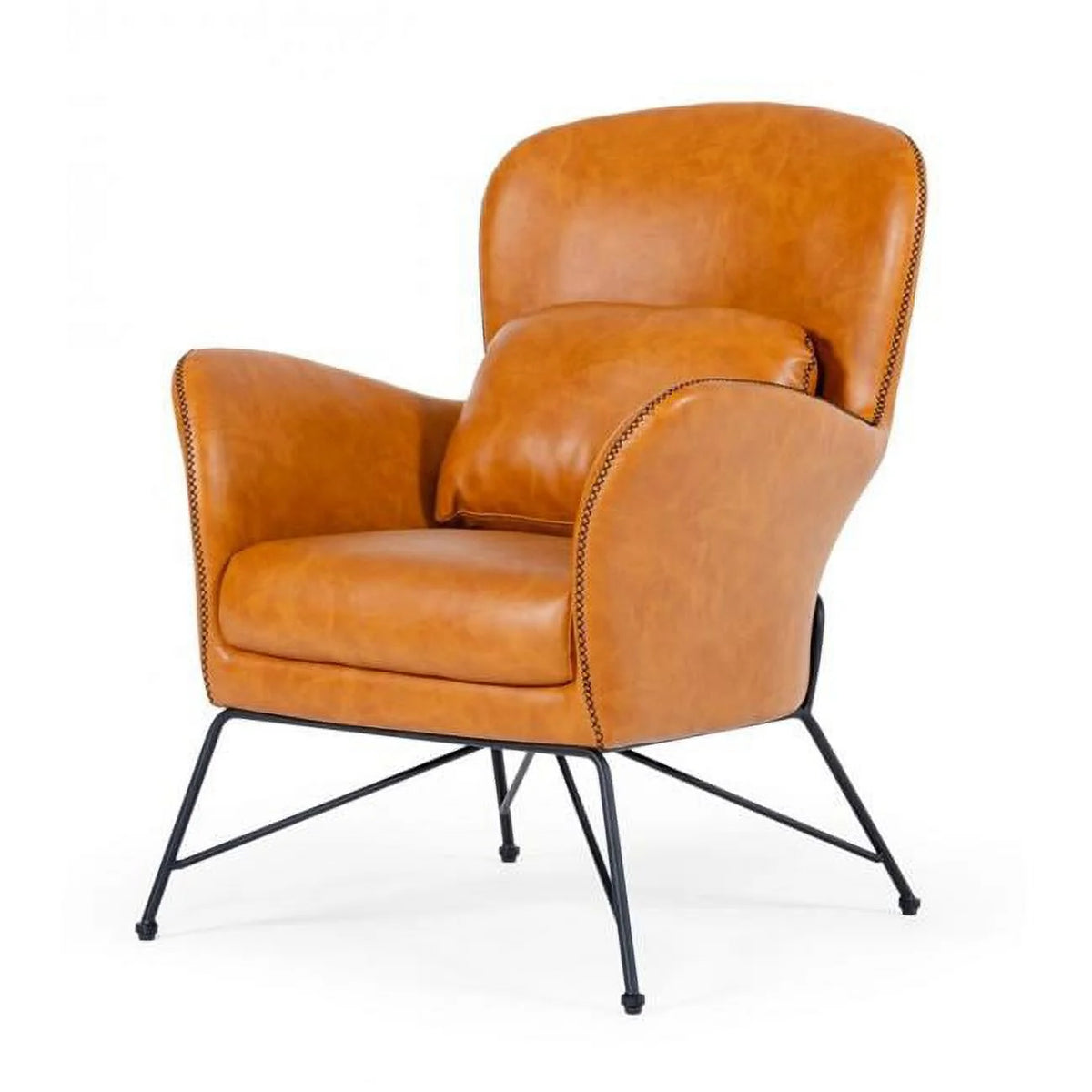 Brown Faux Leather Accent Chair L85923